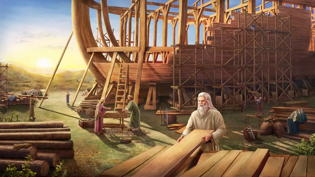 神が世界を洪水で滅ぼそうと考え、ノアに箱舟を作るように命じる ...