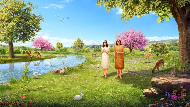 神がアダムとエバのために皮の着物を作られる